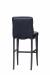 Fairfield's Magnolia Transitional Black Wood Bar Stool with Navy Blue Seat Back Cushion and Nailhead Trim - Back View