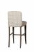 Fairfield's Magnolia Multi Wood Bar Stool with Back Fabric and Leather Seat - Back View