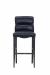 Fairfield's Magnolia Transitional Black Wood Bar Stool with Navy Blue Seat Back Cushion and Nailhead Trim - Front View