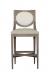 Fairfield's Rocco Modern Wood Bar Stool with Oval Back and Seat Cushion - Front View
