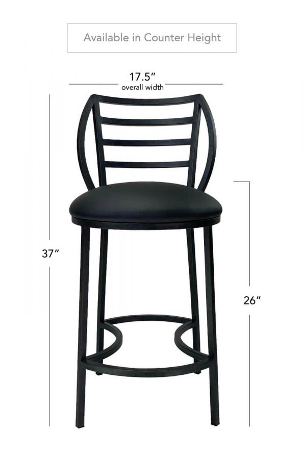 Buy Wesley Allen's Unique Quinn Bar Stool with Back Free shipping!
