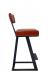 Wesley Allen's Tov Modern Black Metal Bar Stool with Seat and Back Cushion - Side View