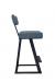 Wesley Allen's Tov Modern Black Bar Stool with Blue Seat Cushion, Curved Back and Sled Base