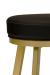 Wesley Allen's Miramar Gold Backless Swivel Bar Stool with Black Seat Cushion - Close Up
