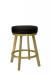 Wesley Allen's Miramar Gold Backless Swivel Bar Stool with Black Seat Cushion