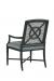 Fairfield's Clayton Wood Dining Arm Chair in Blue Upholstery - Back View