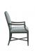 Fairfield's Clayton Wood Dining Arm Chair in Blue Upholstery - Side View