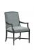 Fairfield's Clayton Wood Dining Arm Chair in Blue Upholstery