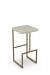 Amisco's Fred Modern Backless Gold Metal Bar Stool with Square Tan Seat Cushion