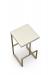 Amisco's Fred Modern Backless Gold Metal Bar Stool with Square Tan Seat Cushion - Top View