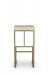 Amisco's Fred Modern Backless Gold Metal Bar Stool with Square Tan Seat Cushion - Back View