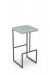 Amisco's Fred Modern Backless Silver Metal Bar Stool with Square Green Seat Cushion