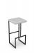 Amisco's Fred Modern Backless Black Metal Bar Stool with Square Gray Seat Cushion