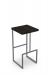 Amisco's Fred Modern Backless Silver Metal Bar Stool with Dark Gray Wood Seat