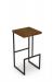 Amisco's Fred Modern Backless Bronze Metal Bar Stool with Brown Wood Seat