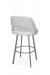 Amisco's Scarlett Modern Silver Bar Stool with Gray Seat Back Cushion - Back View