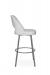 Amisco's Scarlett Modern Silver Bar Stool with Gray Seat Back Cushion - Side View