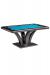 Darafeev's Treviso Rectangular Poker Dining Table in Black Wood Finish and Blue Felt Top