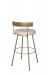 Amisco's Costa Modern Gold Swivel Bar Stool with Low Curved Back - Back View