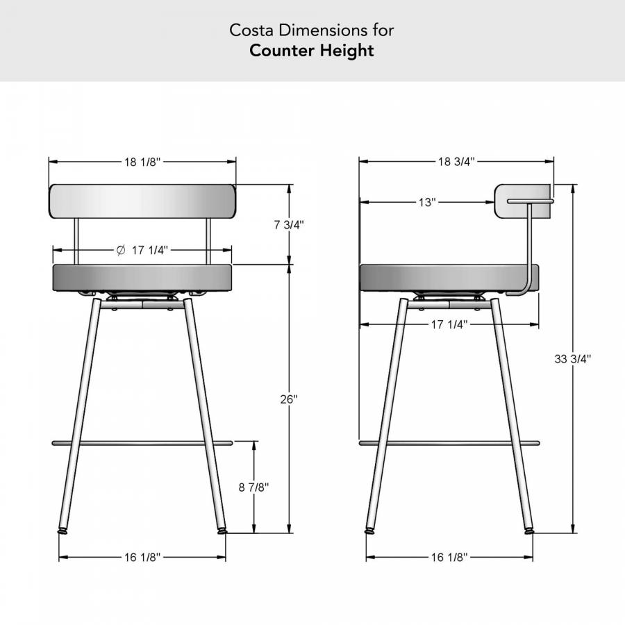 Buy Amisco's Costa Swivel Bar Stool with Low Back - Free shipping!