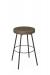 Amisco's Costa Brown Backless Swivel Bar Stool with Thin Legs and Round Seat Cushion