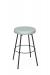 Amisco's Costa Backless Black Swivel Bar Stool with Round Blue Seat