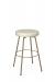 Amisco's Costa Backless Gold Swivel Bar Stool with Tan Round Seat