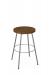 Amisco's Costa Silver Backless Bar Stool with Medium Wood Seat