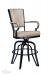 Lisa Furniture's #2545 Tilt Swivel Stool with Arms in Black Finish and Brown Fabric