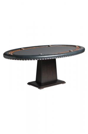 Darafeev's Torino 6-Player Elliptical Wood Poker Table with Felt and Nailhead Trim