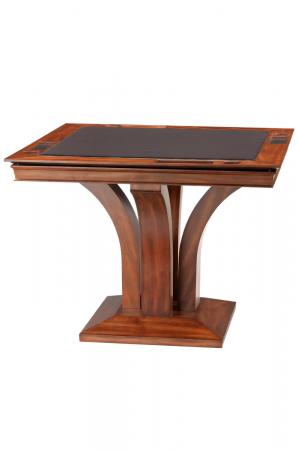 Darafeev's Treviso Square Poker Gathering Table with Charcoal Felt