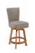 Darafeev's #917 Upholstered Swivel Counter Stool in Natural Wood