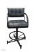 Lisa Furniture's Laze #874 Upholstered Swivel Barstool with Arms, Tilt Swivel, Vertical Channel Quilting in Black Finish and Fabric