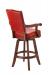 Darafeev's Marsala Upholstered Wood Swivel Bar Stool with Arms and Red Padding - View of Back