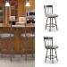 Trica's Allan Traditional Swivel Bar Stool with Wood Back and Metal Frame - Custom Made