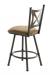 Trica's Aramis Swivel Counter Stool with Cross Back Design and Upholstered Seat