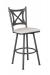 Trica's Aramis Gray Swivel Bar Stool with X Back