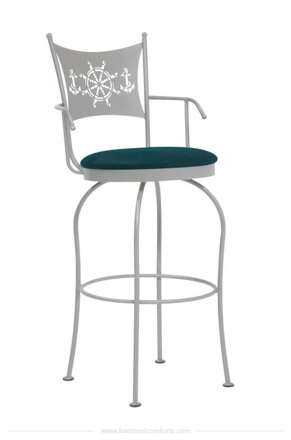 Trica's Art Collection Swivel Bar Stool with Arms Barstool Comforts