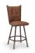 Trica's Arthur Armless Swivel Counter Stool with Button-Tufted Upholstered Back and Seat - Shown in Brown Metal Frame and Brown Seat