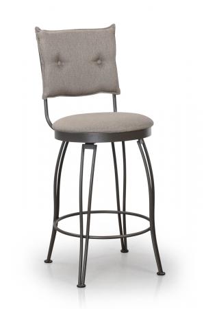 Trica's Bill 1 Armless Swivel Counter Stool with Upholstered Button-Tufted Back and Round Seat Cushion