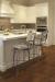 Trica's Bill 2 Swivel Barstools with Arms in Transitional, Cream Kitchen with Stainless Steel Appliances