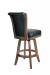 Darafeev's Classic Traditional Wooden Upholstered Swivel Stool with Back and Nailhead Trim - View of Back
