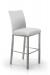 Trica's Biscaro Platinum Metal Bar Stool in White Leather