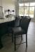Trica's Biscaro Modern Upholstered Bar Stools in Gray in Modern Black and White Kitchen