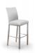 Trica's Biscaro Modern Brushed Steel Bar Stool in White Leather