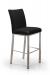 Trica's Biscaro Modern Brushed Steel Bar Stool in Black Leather