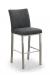 Trica Biscaro Modern Upholstered Counter Stool with Brushed Steel