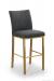 Trica's Biscaro Modern Gold Bar Stool Upholstered in Black Fabric