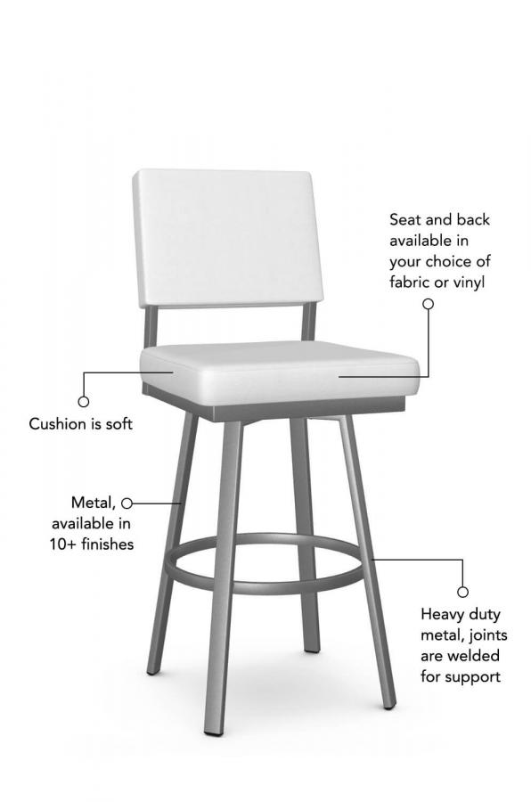 Buy Amisco's Mathilde Upholstered Swivel Bar Stool Free shipping!