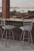 Holland's Jackie Outdoor Stainless Steel Swivel Bar Stools with Ladder Back - Outside